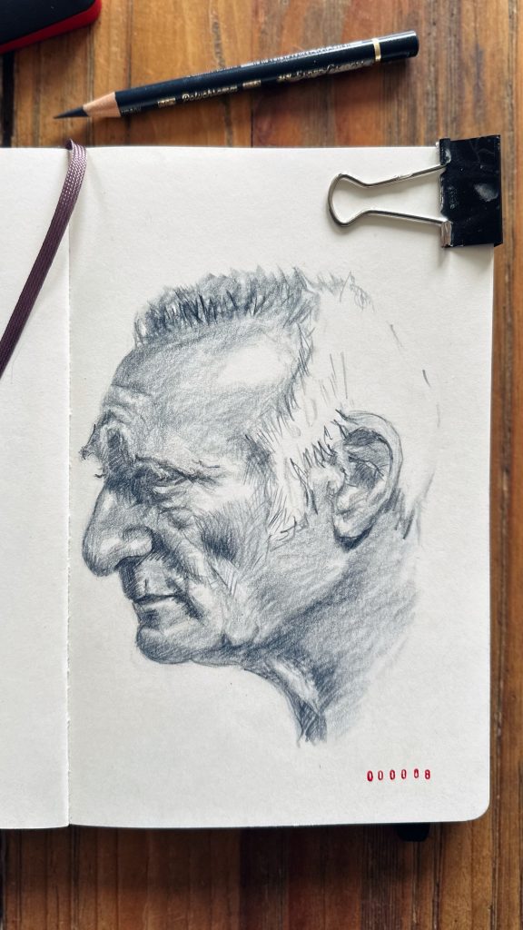 Male pencil portrait Zeichnung sketch drawing Nowack Eisenhüttenstadt